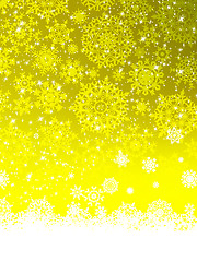 Image showing Abstract yellow winter with snowflakes. EPS 8