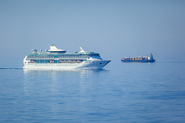 Image showing ships in the blue sea