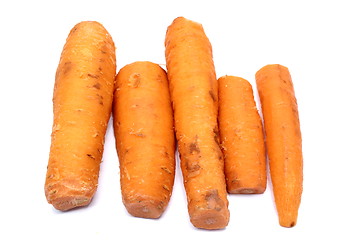 Image showing five boiled carrots