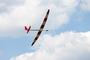 Image showing RC glider flying in the blue sky