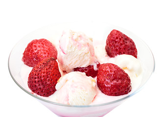 Image showing Ice Cream with Strawberries