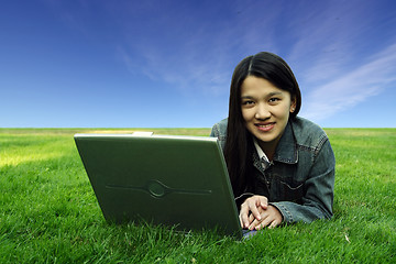 Image showing Laptop girl