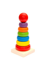 Image showing Child toy wooden colorful tower