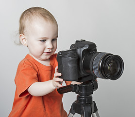 Image showing young child with digital camera