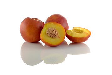 Image showing Natural peach fruits collection