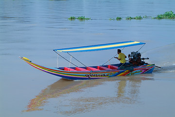 Image showing High-speed longtail boat in Thailand