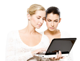 Image showing two young women with netbook