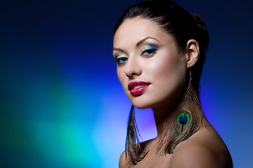 Image showing young brunette with creative makeup