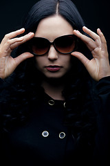 Image showing brunette wearing sunglasses