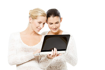 Image showing two young women with netbook