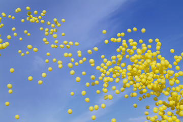 Image showing Yellow balloons