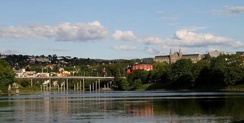 Image showing Trondheim and the river Nid