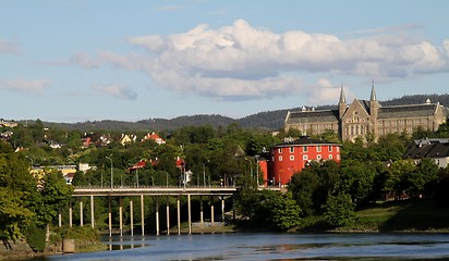 Image showing Trondheim seen from the river