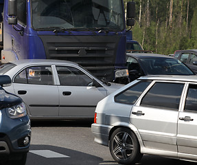 Image showing collision of the truck and car