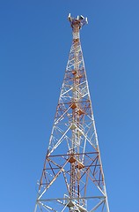 Image showing Cellular phone steel tower antenna