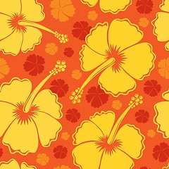 Image showing Hibiscus seamless background 2