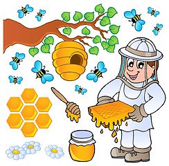 Image showing Honey bee theme collection