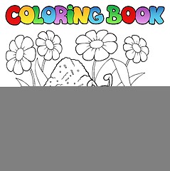 Image showing Coloring book ant near anthill