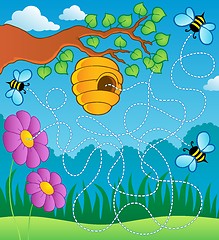 Image showing Bee theme maze
