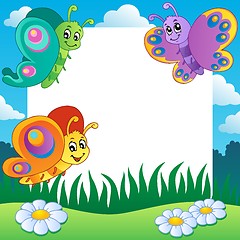 Image showing Frame with butterflies theme 1