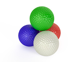 Image showing Colour golf balls isolated