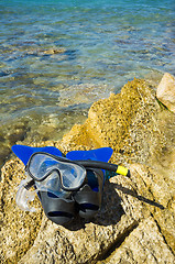 Image showing Snorkeling fins and mask