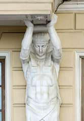 Image showing architectural frieze with egipt statue