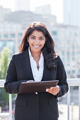 Image showing Indian businesswoman with tahlet PC