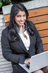 Image showing Indian businesswoman with laptop