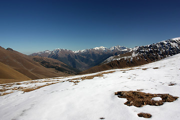 Image showing Winter mountains on a sunny day, the resorts of the Caucasus