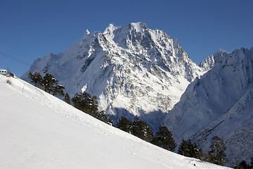 Image showing Mountain ski resort in the mountains of the Caucasus