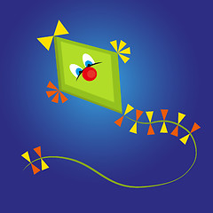 Image showing Kite cartoon on blue background