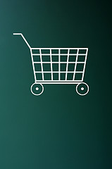 Image showing Chalk drawing of shopping cart