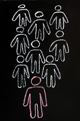 Image showing Working together team concept on blackboard background