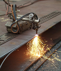 Image showing Cutting of steel plates