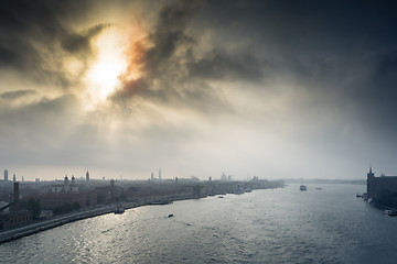 Image showing Venice Italy dark sun