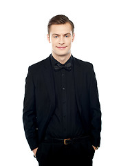 Image showing Elegant positive young guy posing