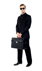 Image showing Full length portrait of handsome male with briefcase