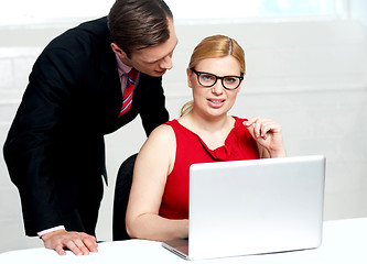 Image showing Young businessteam working in office