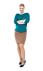Image showing Full length portrait of trendy businesswoman