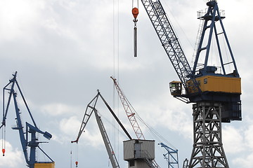 Image showing harbor cranes