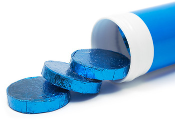 Image showing Tube of Wrapped Pills (Side View)