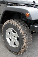Image showing dirty offroad car tire
