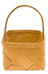 Image showing Cubic Wooden Basket w/ Path (Top Front View)