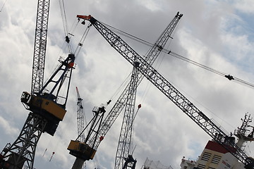 Image showing harbor cranes