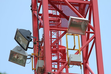 Image showing flood lights spots on a crane