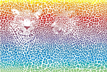 Image showing leopard rainbow pattern background