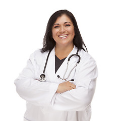 Image showing Attractive Female Hispanic Doctor or Nurse