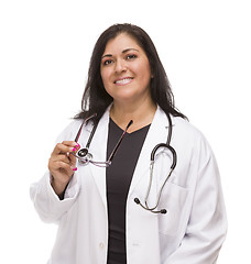 Image showing Attractive Female Hispanic Doctor or Nurse