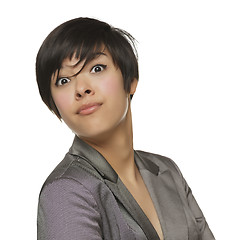 Image showing Pretty Young Mixed Race Female Making Face